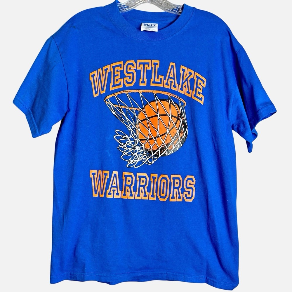 Vintage 90s WESTLAKE WARRIORS Basketball T-Shirt Size M SoCal Higschool Tee